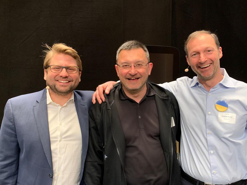 EGYM-CEO Philipp Roesch-Schlanderer, TT-DIGI-CEO Patrick Schlenz und EGYM Chief Customer Officer Christoph Bischoff